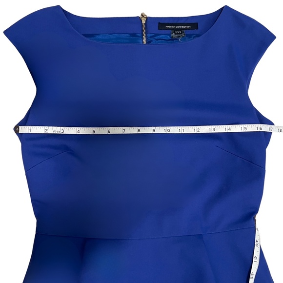 French Connection Sz 8 Royal Blue Sheath Sleeveless Peplum Professional Office - Picture 12 of 12